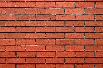 Brick wall with red brick, red brick background.