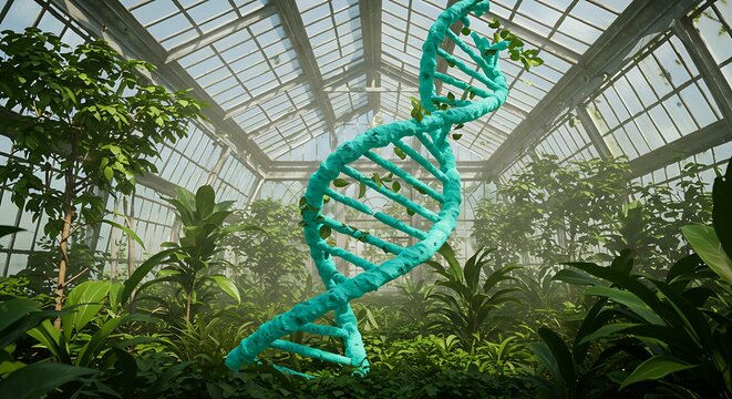 Dna helix in greenhouse - Powered by Adobe
