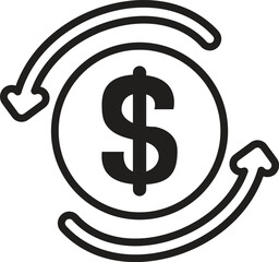 Dollar Icon Cash Coins Money Management Financial Growth Concept Design Vector Illustration