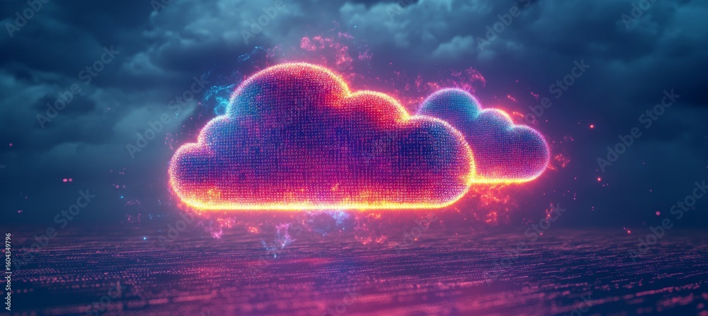 Wall mural futuristic cybersecurity concept with ai technology and digital data protection in cloud systems