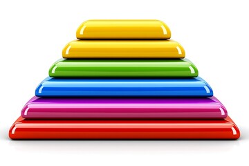 A colorful layered stack representing a hierarchical visual structure