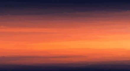 Vibrant sunset sky with a warm orange glow and purple twilight hues, abstract background.