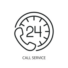 Call service thin line vector icons.