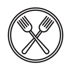 Crossed Forks Icon vector