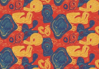Naklejka premium Cartoon Character Pattern