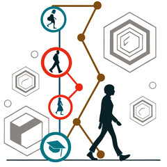 Social Network Connection – Digital Communication and Networking Concept with Connected People, Technology Links, Data Sharing, and Online Community Icons for Web and Business Use

