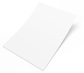 Poster, Brochure Flyer Mockup 3D Rendering. Paper sheet 3d render on isolated background. Blank flyer paper A4 to replace your design.