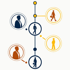 Social Network Connection – Digital Communication and Networking Concept with Connected People, Technology Links, Data Sharing, and Online Community Icons for Web and Business Use

