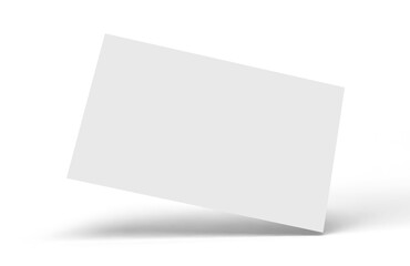Business card mockup 3d render, stationery concept. Blank name card isolated on white background, for mock up, front view layout.