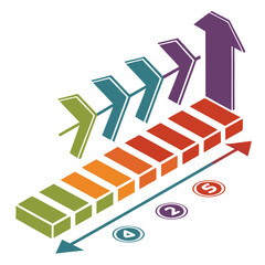 Business Graph with Arrow – Growth, Success, and Progress Chart Illustration for Financial Reports, Marketing Analysis, Presentations, and Corporate Strategy Designs

