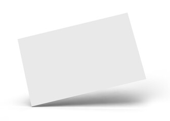 Business card mockup 3d render, stationery concept. Blank name card isolated on white background, for mock up, front view layout.