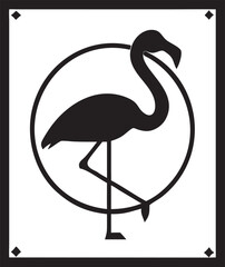 flamingo silhouette isolated on white