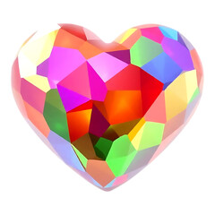 Colorful Geometric Heart Gemstone