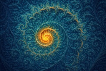 Vibrant fractal spiral art