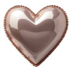 Glossy Rose Gold Heart Balloon with Beaded Trim