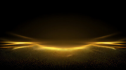 Gold spotlight stage background cinematic golden rays, particles, reflective floor for YouTube intros & livestream overlays