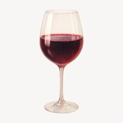 Elegant red wine glass illustration.