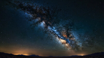 Fototapeta premium Night Cosmos with Shooting Star and Comet View