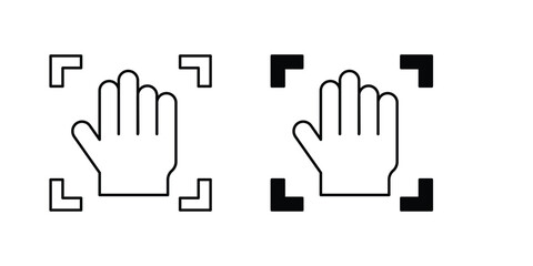 hand tracking set icon with white background vector stock illustration
