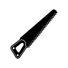 saw with a concave blade edge silhouette vector art