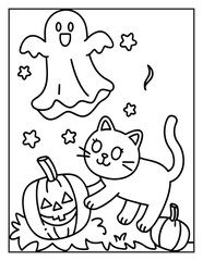 Halloween Coloring Page – Fun, Spooky, and Easy Designs for Kids and Adults | Ghosts, Pumpkins, Witches & More | Print