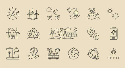 Renewable Energy & Climate Icons