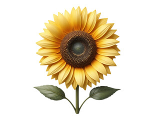 Fototapeta premium Vibrant Sunflower in Full Bloom with Transparent Background