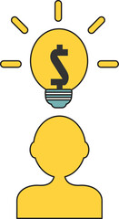 Dollar Icon Cash Coins Money Management Financial Growth Concept Design Vector Illustration