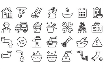 Digital Icons of Tools, Plumbing, and House Maintenance for Designers
