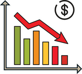 Dollar Icon Cash Coins Money Management Financial Growth Concept Design Vector Illustration