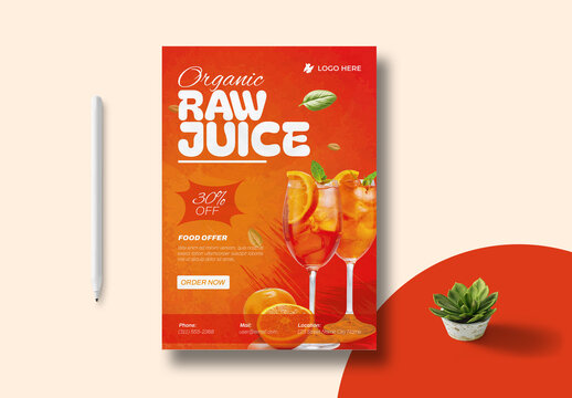 Orange Juice Food Menu Template