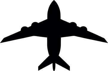 plane silhouette vector, airplane black icon