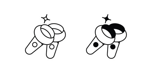 vr controller set icon with white background vector stock illustration