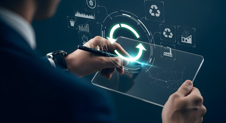 Eco-Friendly Mindset: Green Thinking Brain Puzzle Concept