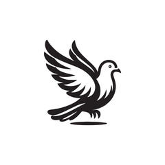 black and white dove logo vector