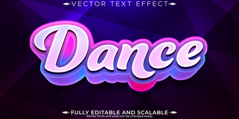 Music club text effect, editable party and disco text style