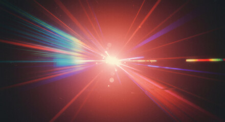Abstract burst of light emanating from a central bright source, creating vibrant streaks.