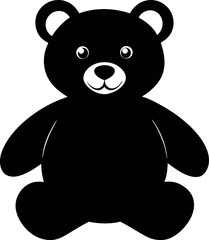 teddy bear silhouette vector illustration, teddy bear black symbol