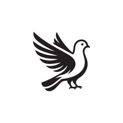 Obraz premium black and white dove logo vector