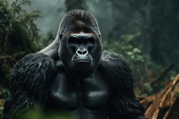 Gorilla wildlife monkey animal.