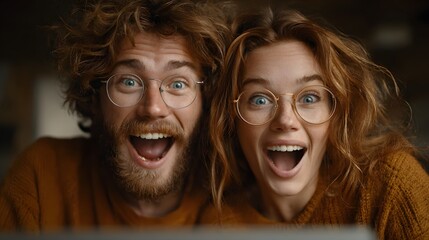 Two enthusiastic friends with expressive faces and vibrant personalities share a spontaneous unposed moment of pure joy and carefree laughter together