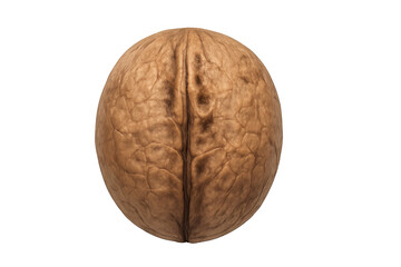 Whole walnut shell isolated on transparent background, ideal for projects related to food, nutrition, and healthy lifestyles