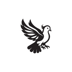 black and white dove logo vector