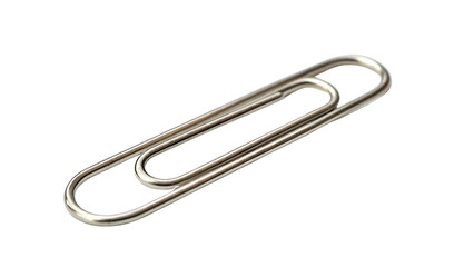 Silver metal paperclip on black isolated on a transparent background office supply
