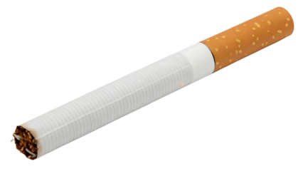 Single Cigarette With Tobacco And Filter isolated on a transparent background white