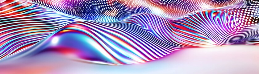 Vibrant Abstract Waves with Colorful Light Patterns in a Dynamic Flowing Design for Artistic Backgrounds