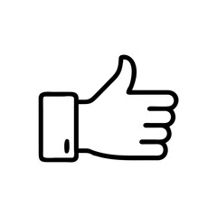 Obraz premium Thumbs Up Icon, Like Symbol, Approval Gesture Illustration