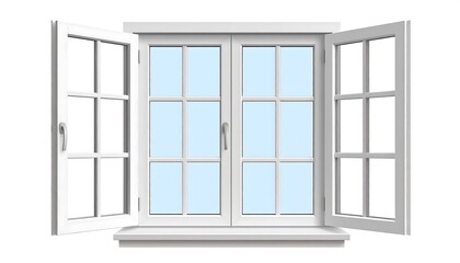 White window with open panes