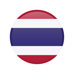 Thailand flag banner.National Thai flag in round shape.Flag of Thailand, Southeast Asia country.Vector graphic illustration symbol.