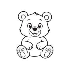 Cartoon bear outline vector illustration